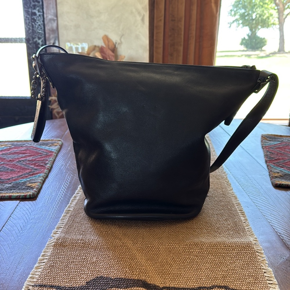 Vintage Coach Black Leather Bag - Picture 3 of 12